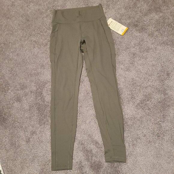 💥3/$30💥 NWT Yoga Workout pants with 2 side pockets. Grey sage - Picture 2 of 4